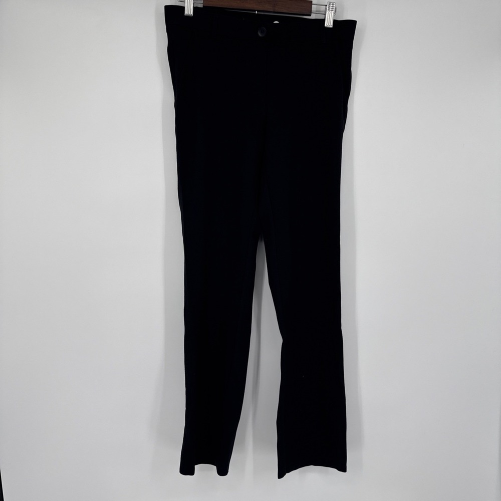 Betabrand Classic Straight Leg Dress Pant Yoga Pants Black Women's Large Stretch
